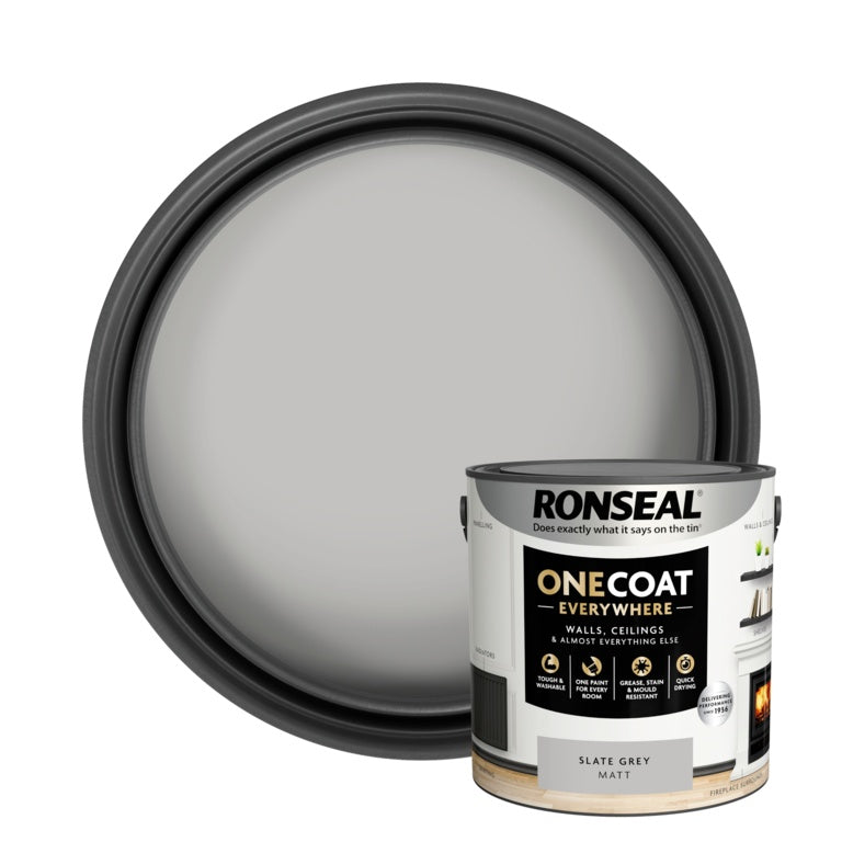 Ronseal One Coat Slate Grey Matt 2.5L Ronseal One Coat Slate Grey Matt 2.5L